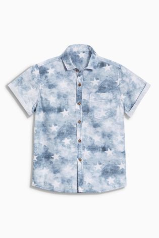 Blue Star Print Shirt (3-16yrs)